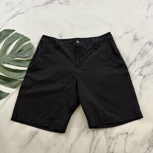 10 Ten Tree Mens Shorts Size 30 Black Recycled Flat Front Zipper Pockets